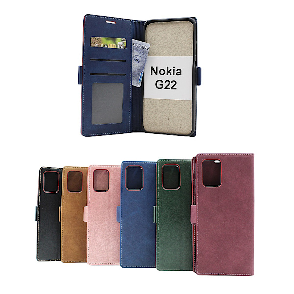 Lyx Standcase Wallet Nokia G22 Ljusrosa