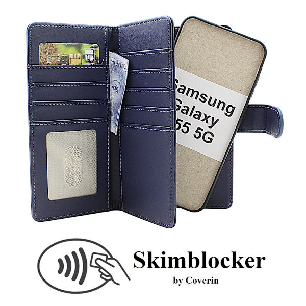 Skimblocker XL Magnet Fodral Samsung Galaxy A55 5G Marinblå