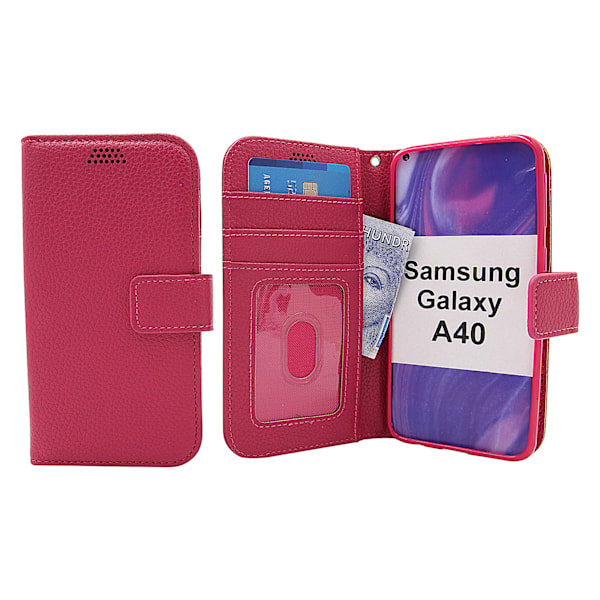 New Standcase Wallet Samsung Galaxy A40 (A405FN/DS) Hotpink