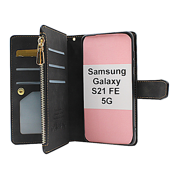 XL Standcase Lyxfodral Samsung Galaxy S21 FE 5G (SM-G990B) Marinblå