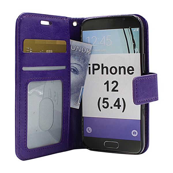 Crazy Horse Wallet iPhone 12 (5.4) (Svart) Brun