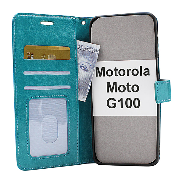 Crazy Horse Wallet Motorola Moto G100 Svart