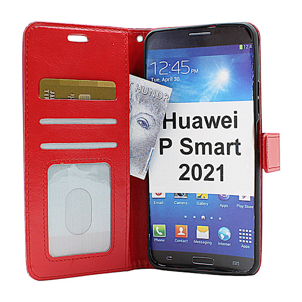 Crazy Horse Wallet Huawei P Smart 2021 Svart