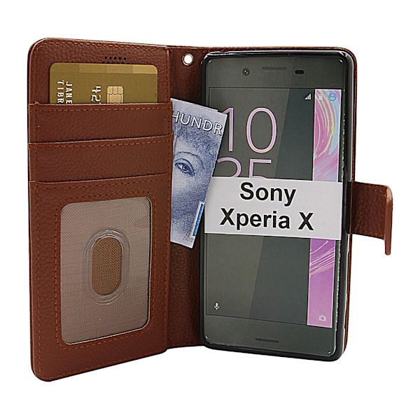 New Standcase Wallet Sony Xperia X (F5121) Brun