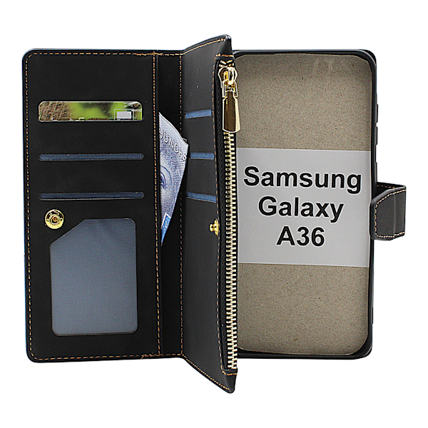XL Samsung Galaxy A36 Lyx Plånboksfodral Mörkblå