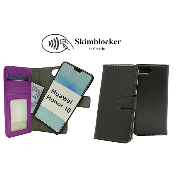 Skimblocker Magnet Wallet Huawei Honor 10 Lila