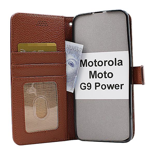 New Standcase Wallet Motorola Moto G9 Power Svart