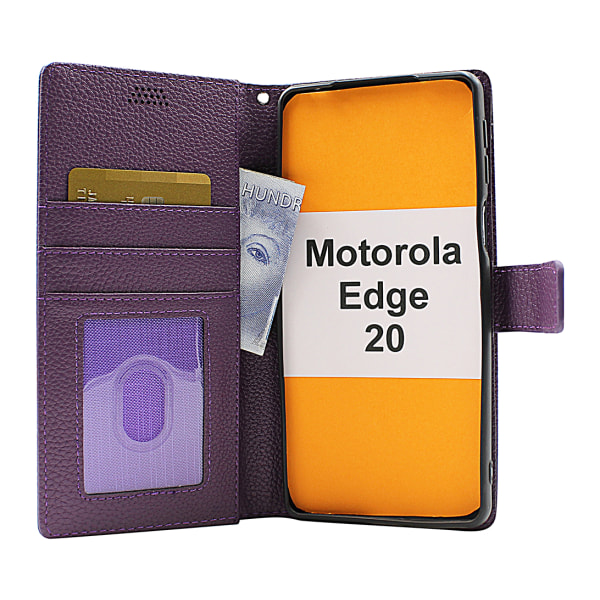 New Standcase Wallet Motorola Edge 20 Ljusblå