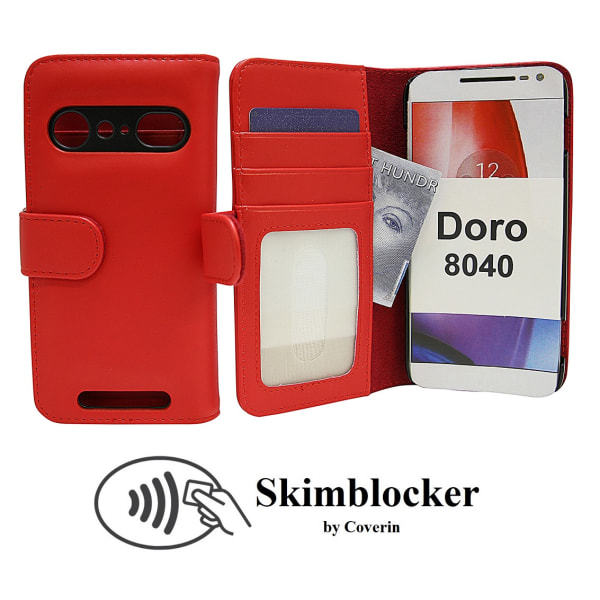 Skimblocker Plånboksfodral Doro 8040 Röd