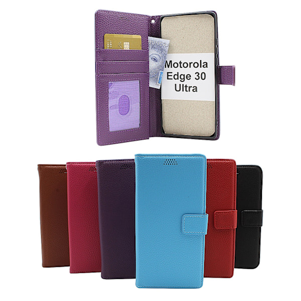 New Standcase Wallet Motorola Edge 30 Ultra 5G Röd