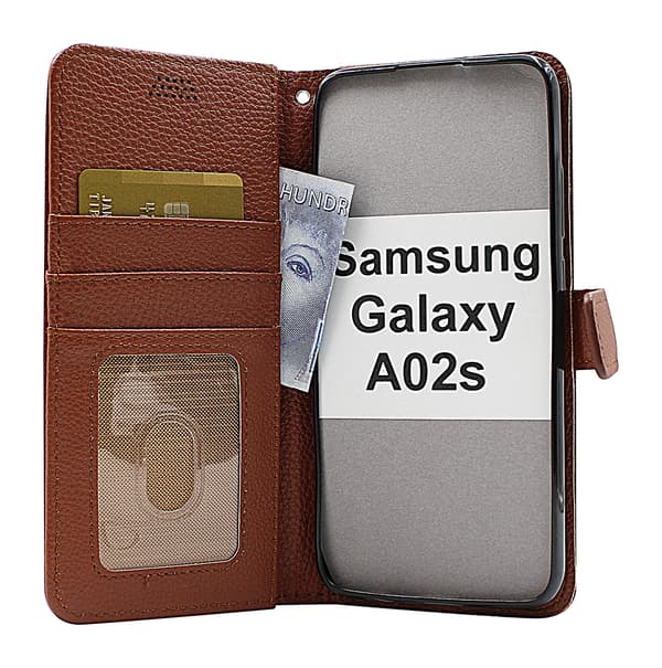 New Standcase Wallet Samsung Galaxy A02s (A025G/DS) Ljusblå
