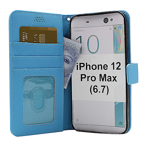 New Standcase Wallet iPhone 12 Pro Max (6.7) (Svart) Hotpink