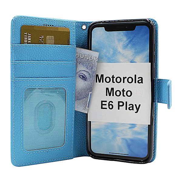 New Standcase Wallet Motorola Moto E6 Play Ljusblå