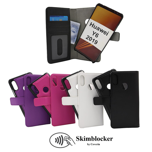 Skimblocker Magnet Wallet Huawei Y6 2019 Hotpink