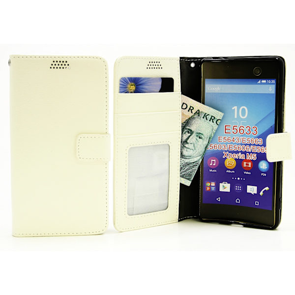 Standcase Wallet Sony Xperia M5 (E5603 / E5633) Vit