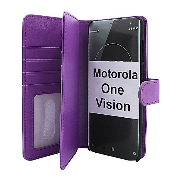 Skimblocker XL Magnet Wallet Motorola One Vision Lila