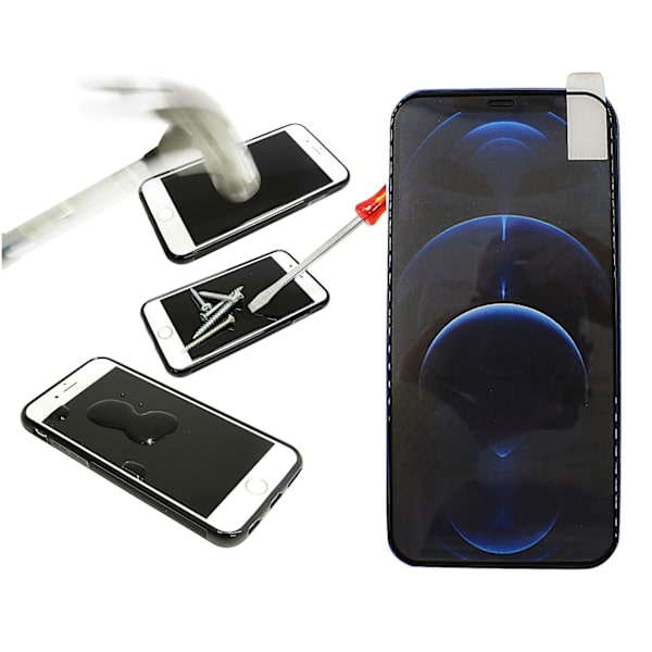 Full Frame Glas skydd iPhone 12 Pro Max (6.7) (Svart)