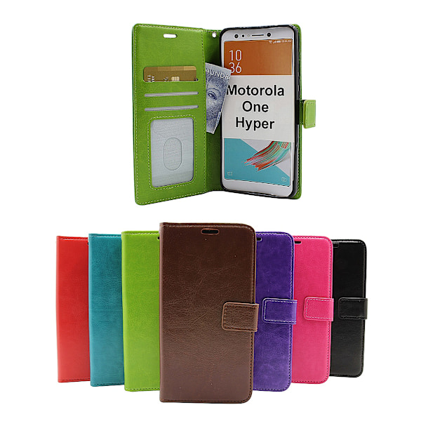 Crazy Horse Wallet Motorola One Hyper Grön