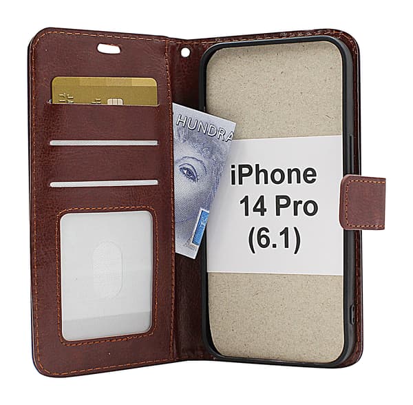 Crazy Horse Wallet iPhone 14 Pro (6.1) Grön