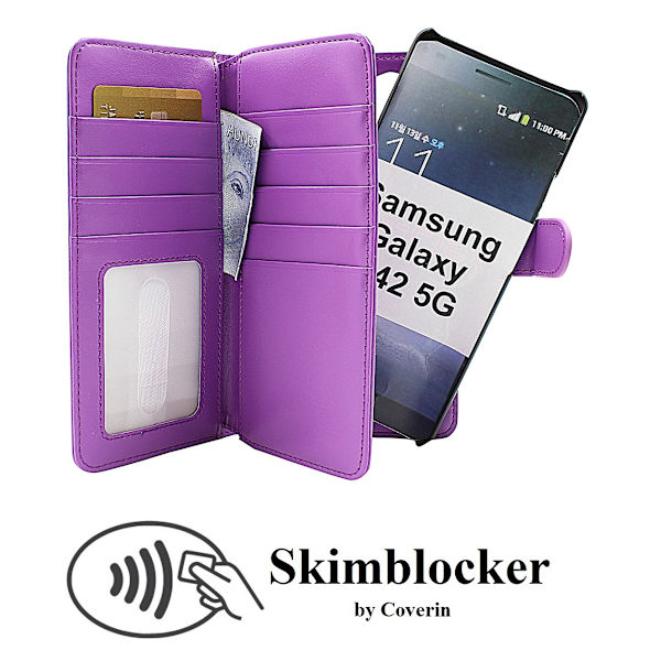 Skimblocker XL Magnet Fodral Samsung Galaxy A42 5G Svart