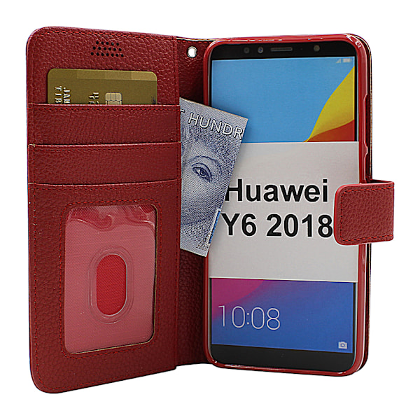 Standcase Wallet Huawei Y6 2018 Röd