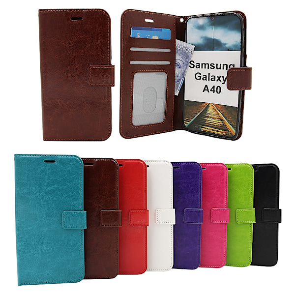 Crazy Horse Wallet Samsung Galaxy A40 (A405FN/DS) Röd