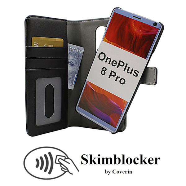 Skimblocker Magnet Wallet OnePlus 8 Pro Svart