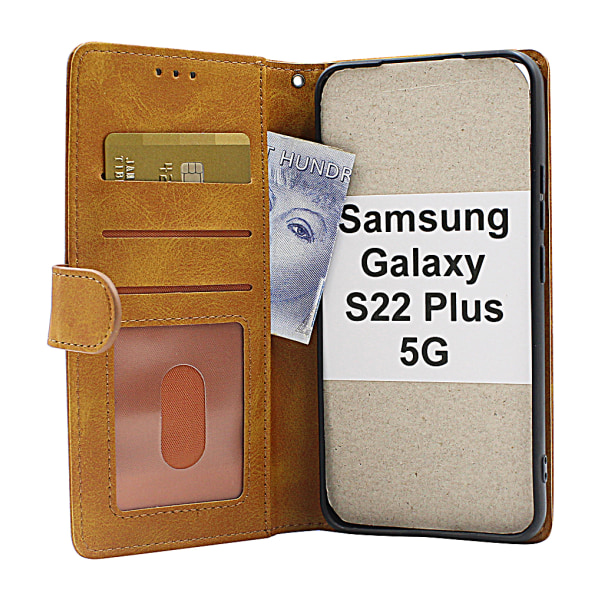 Zipper Standcase Wallet Samsung Galaxy S22 Plus 5G Marinblå