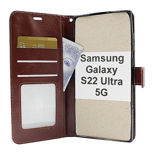 Crazy Horse Wallet Samsung Galaxy S22 Ultra 5G Svart