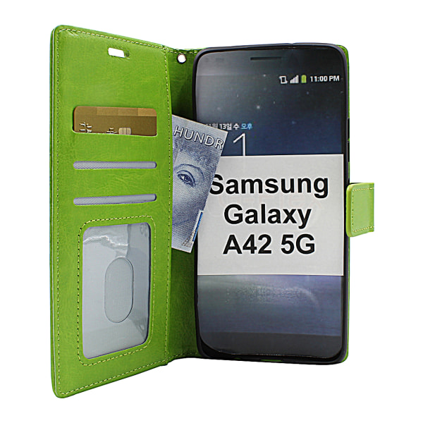 Crazy Horse Wallet Samsung Galaxy A42 5G (Svart) Svart