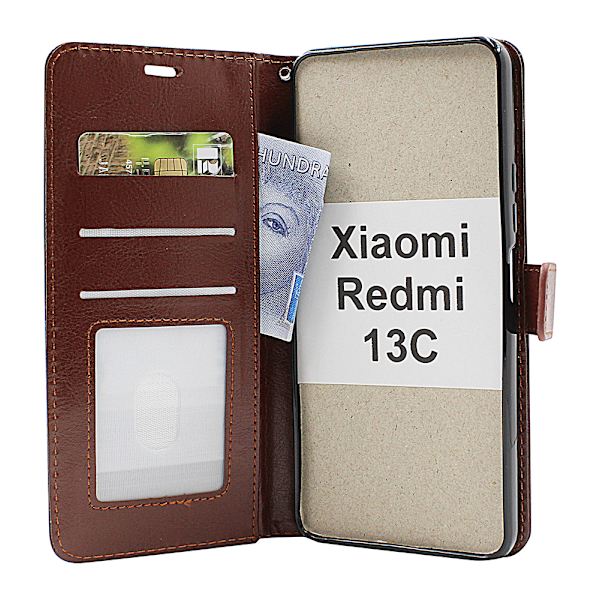 Crazy Horse Wallet Xiaomi Redmi 13C Turkos
