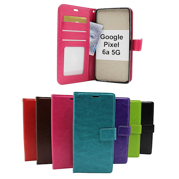 Crazy Horse Wallet Google Pixel 6a 5G Röd