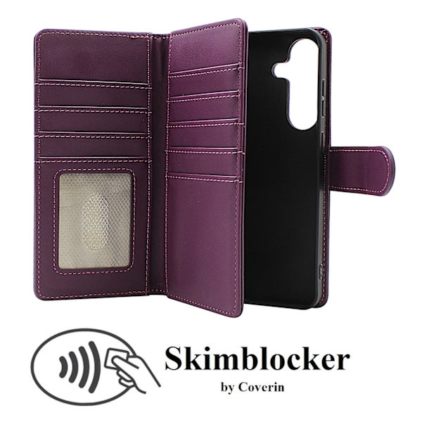 Skimblocker Samsung Galaxy S25+ XL Plånboksfodral Mörklila