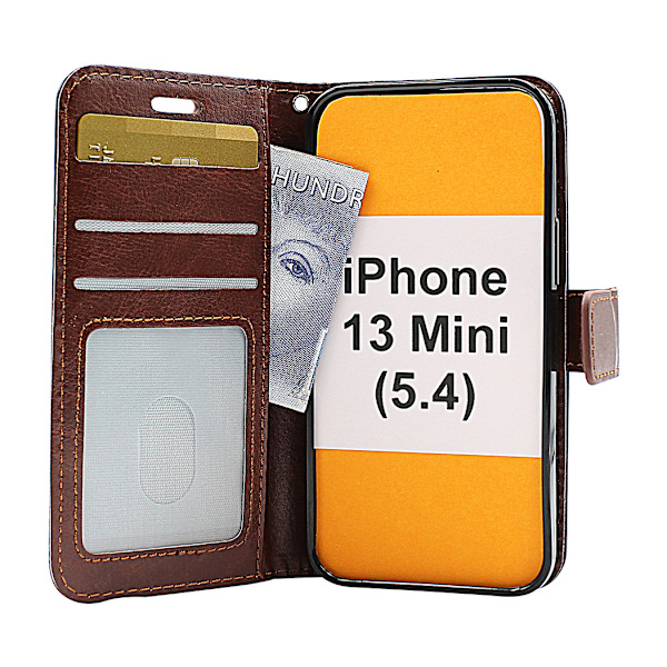 Crazy Horse Wallet iPhone 13 Mini (5.4) Grön