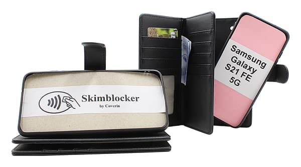 Skimblocker Samsung Galaxy S21 FE 5G XL Magnetfodral
