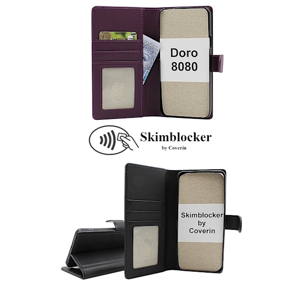 Skimblocker Doro 8080 Plånboksfodral Mörklila