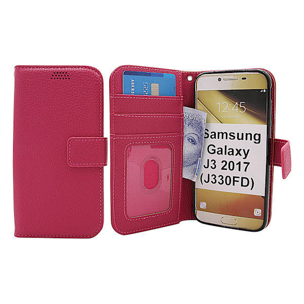 New Standcase Wallet Samsung Galaxy J3 2017 (J330FD) (Svart) Svart