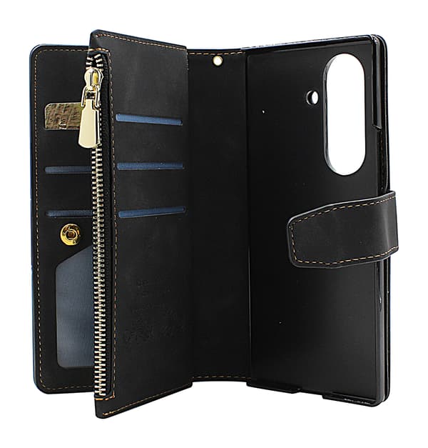 XL Samsung Galaxy Z Fold7 Lyx Plånboksfodral Vinröd