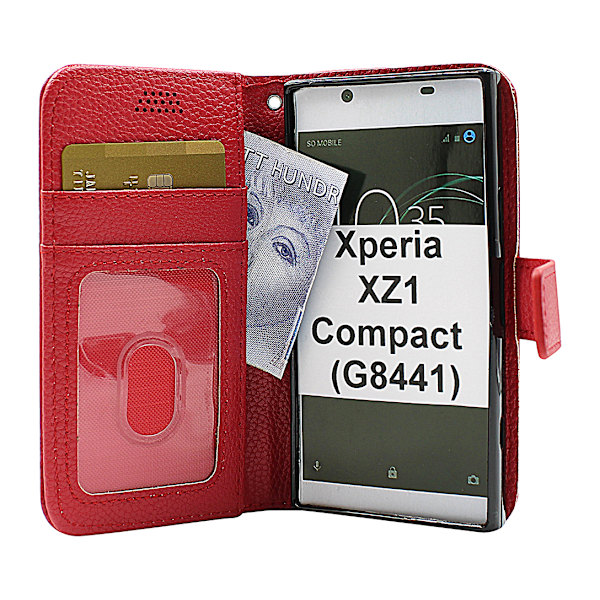 New Standcase Wallet Sony Xperia XZ1 Compact (G8441) Röd