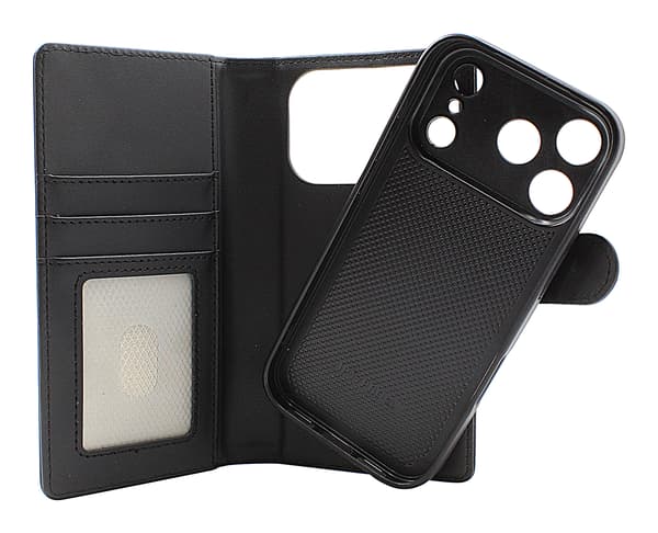 Skimblocker iPhone 17 Pro Magnet Plånboksfodral Mörkröd