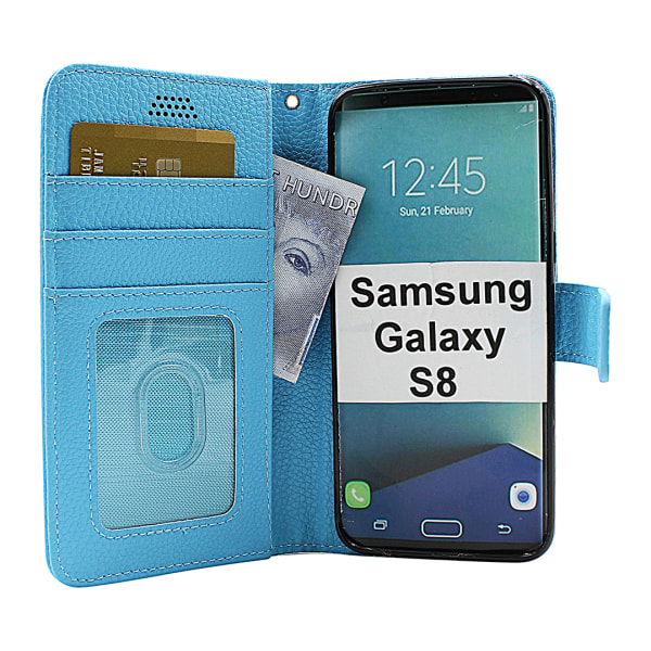 New Standcase Wallet Samsung Galaxy S8 (G950F) Ljusblå