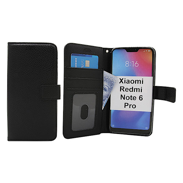 New Standcase Wallet Xiaomi Redmi Note 6 Pro Svart