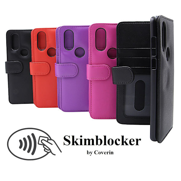Skimblocker Plånboksfodral Motorola One Vision Hotpink