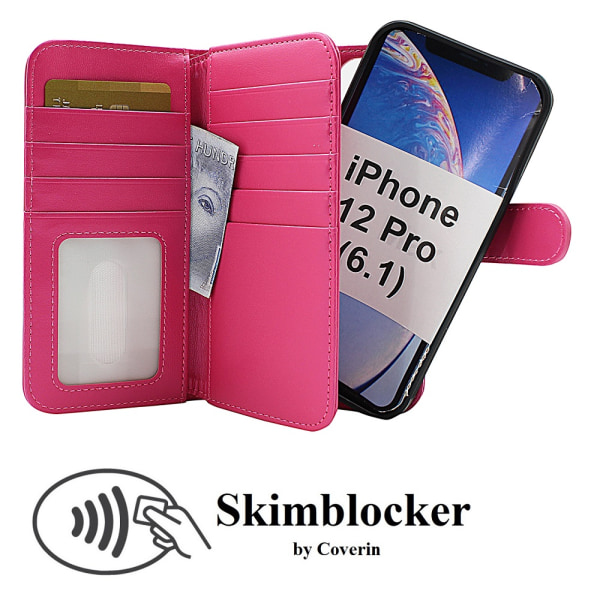 Skimblocker XL Magnet Fodral iPhone 12 Pro (6.1) Hotpink
