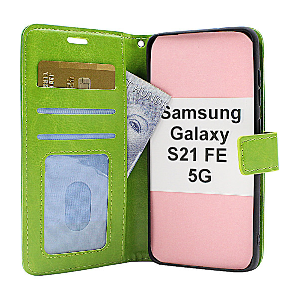Crazy Horse Wallet Samsung Galaxy S21 FE 5G (SM-G990B) Grön