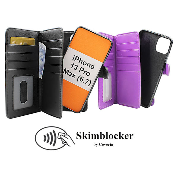 Skimblocker XL Magnet Fodral iPhone 13 Pro Max (6.7) Lila