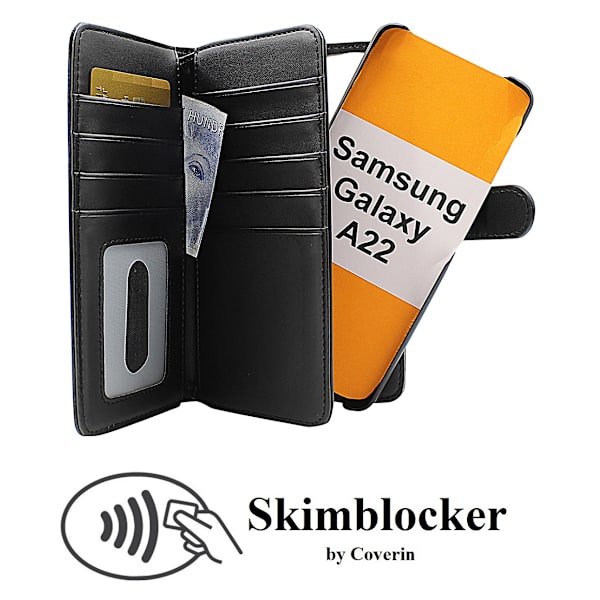 Skimblocker XL Magnet Fodral Samsung Galaxy A22 (A225F/DS) Lila