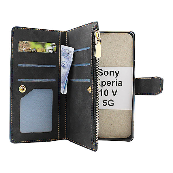 XL Standcase Lyxfodral Sony Xperia 10 V 5G Svart