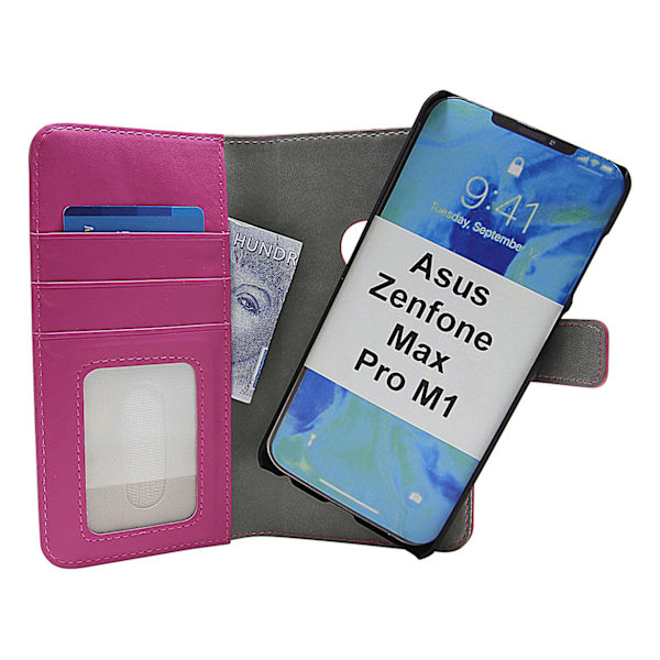 Skimblocker Magnet Wallet Asus Zenfone Max Pro M1 (ZB602KL) Hotpink