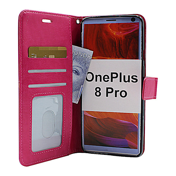 Crazy Horse Wallet OnePlus 8 Pro Hotpink